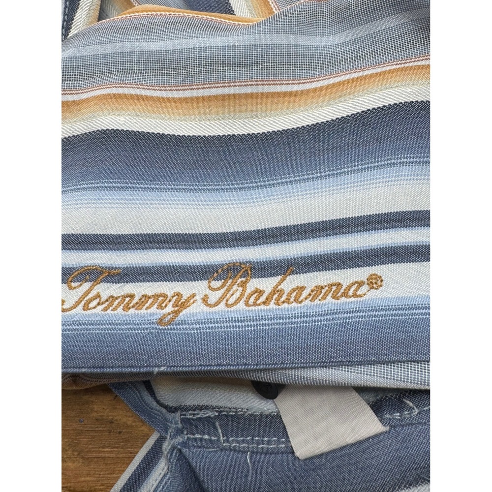 Tommy Bahama XL Silk Button Down Shirt Striped Long Sleeve Menswear - Picture 6 of 6